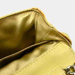Chanel Lime Green Lambskin Leather Butterfly Shoulder Bag