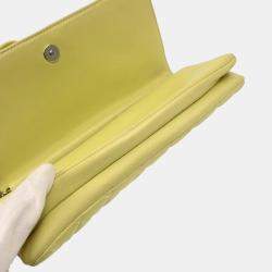 Chanel Lime Green Lambskin Leather Butterfly Shoulder Bag