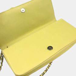 Chanel Lime Green Lambskin Leather Butterfly Shoulder Bag