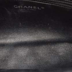 Pre Owned Chanel Black Quilted Leather CC Frame Clutch