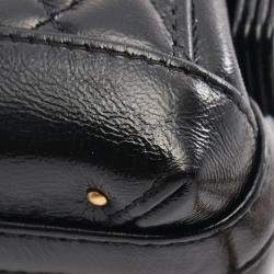 Chanel Black Quilted Lambskin Leather Top Handle Bag