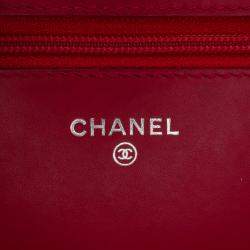 Chanel Red Paris Dallas CC Patent Goatskin Wallet on Chain Bag