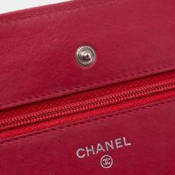 Chanel Red Paris Dallas CC Patent Goatskin Wallet on Chain Bag