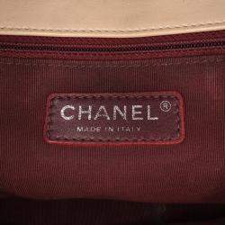 Pre Owned Chanel Beige/Black CC Bicolor Quilted Calfskin and Caviar Single Flap Bag