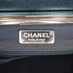 Chanel Blue CC Metallic Calfskin Vanity Case Bag