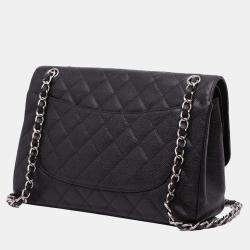 Chanel Black Jumbo Classic Caviar Double Flap Bag