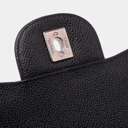 Chanel Black Jumbo Classic Caviar Double Flap Bag