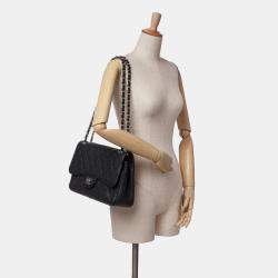 Chanel Black Jumbo Classic Caviar Double Flap Bag