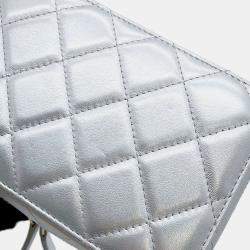 Chanel Silver Lambskin Top Handle Vanity Size Small