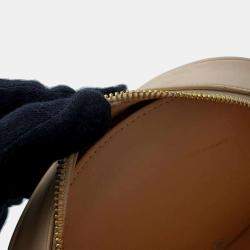 Chanel Round Vanity Handbag Beige Patent Leather