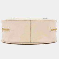 Chanel Round Vanity Handbag Beige Patent Leather