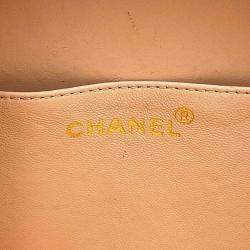 Chanel Round Vanity Handbag Beige Patent Leather