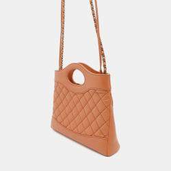  Chanel Orange Calf Leather Mini Chanel31 Mini Shopping Bag 
