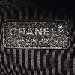 Pre Owned Chanel Black/Beige Velvet Printed Velour Frame Bag