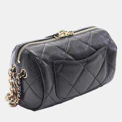 Chanel Black Mini Quilted Lambskin Bowling Bag