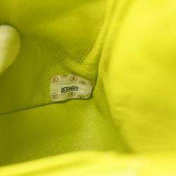 Pre Owned Chanel Light Green Lambskin Mini Classic Square Flap Shoulder Bag