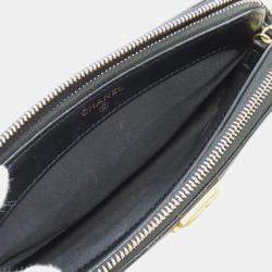 Chanel Black Caviar Leather Chain Wallet Boy Bag