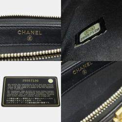 Chanel Black Caviar Leather Chain Wallet Boy Bag