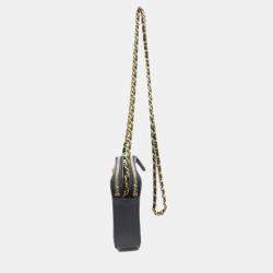 Chanel Black Caviar Leather Chain Wallet Boy Bag