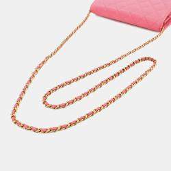 Chanel Pink Leather Classic Wallet on Chain