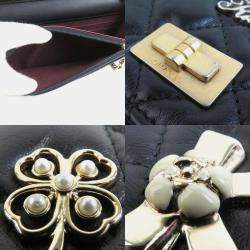 Chanel Black Lambskin 2.55 Chain Wallet Bag