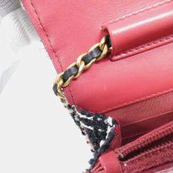 Chanel Multicolor Tweed Chain Wallet Bag