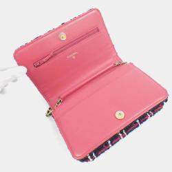 Chanel Multicolor Tweed Chain Wallet Bag