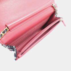 Chanel Multicolor Tweed Chain Wallet Bag