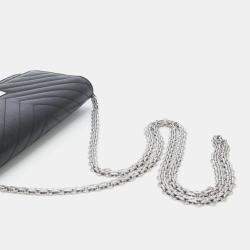 Chanel Black Chevron Leather Reissue Wallet On Chain