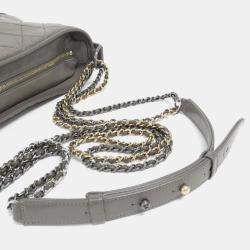 Chanel Gray Leather Gabrielle Shoulder Bag
