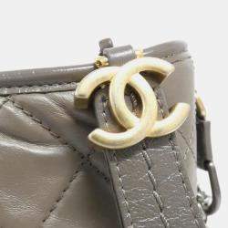 Chanel Gray Leather Gabrielle Shoulder Bag