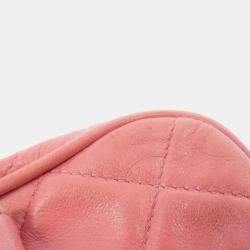 Pre Owned Chanel Pink Lambskin Leather Shoulder Bag