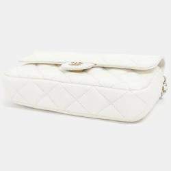 Chanel White Caviar Timeless Classic Phone Case Shoulder Bag