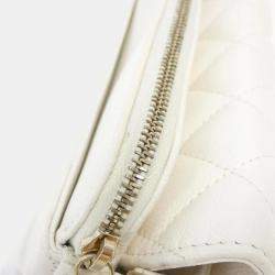 Chanel White Caviar Timeless Classic Phone Case Shoulder Bag