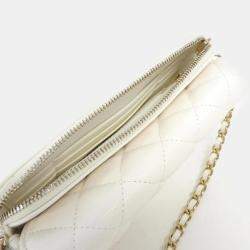 Chanel White Caviar Timeless Classic Phone Case Shoulder Bag