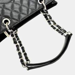 Pre Owned Chanel Black Caviar Leather Grand Shopping Chain Tote Bag