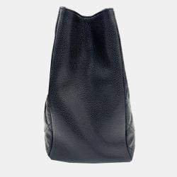 Pre Owned Chanel Black Caviar Leather Grand Shopping Chain Tote Bag
