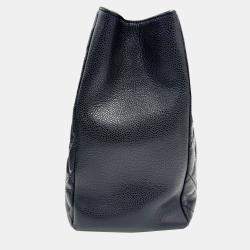 Pre Owned Chanel Black Caviar Leather Grand Shopping Chain Tote Bag