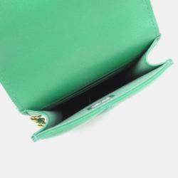 Chanel Green Leather Timeless 19 Phone Case Shoulder Bag