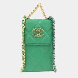 Chanel Green Leather Timeless 19 Phone Case Shoulder Bag