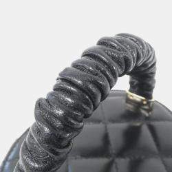 Chanel Black Leather Vanity Case Top Handle Bag