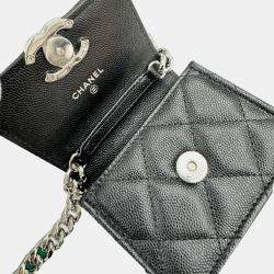 Pre Owned Chanel Black Caviar Chain Shoulder Bag