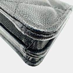 Pre Owned Chanel Black Caviar Chain Shoulder Bag