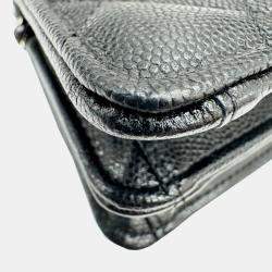 Pre Owned Chanel Black Caviar Chain Shoulder Bag