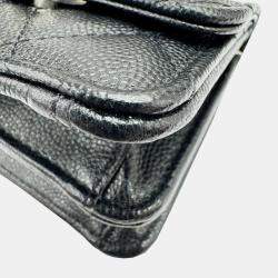 Pre Owned Chanel Black Caviar Chain Shoulder Bag