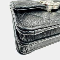 Pre Owned Chanel Black Caviar Chain Shoulder Bag