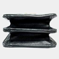 Pre Owned Chanel Black Caviar Chain Shoulder Bag