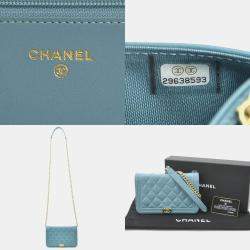 Chanel Caviar Leather Boy Wallet On Chain