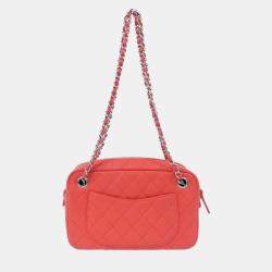 Chanel Red Caviar Leather Camera Shoulder Bag