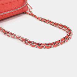 Chanel Red Caviar Leather Camera Shoulder Bag